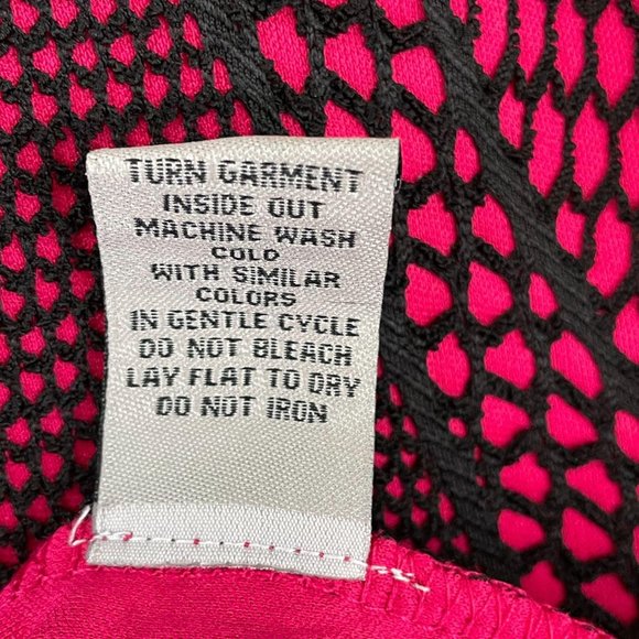 Bailey Blue pink black fuchsia flocked off shoulder bodycon dress medium MSRP 80 - Picture 9 of 12